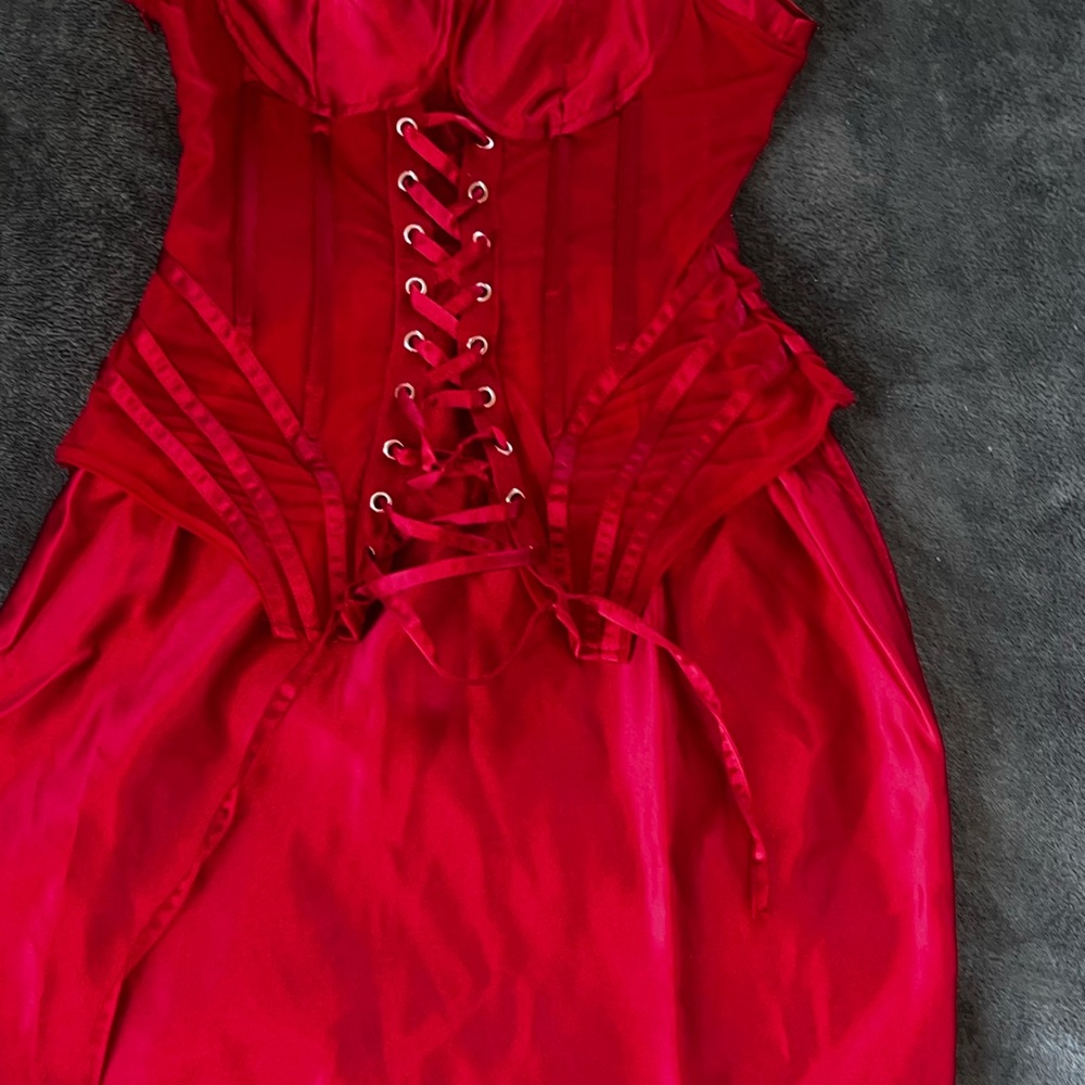 Elegant Red Corset Dress